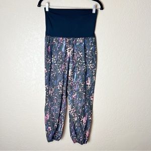 Lululemon floral multi colored loose fit fold over high waisted pants